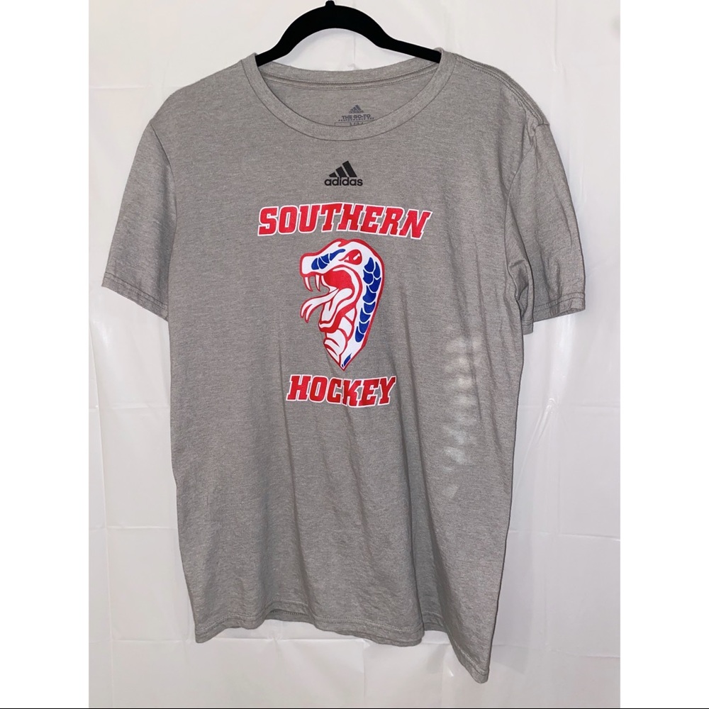 Adidas Southern Hockey Crew Neck Tee Shirt Gray